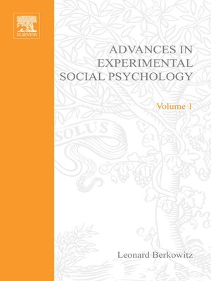 cover image of Advances in Experimental Social Psychology